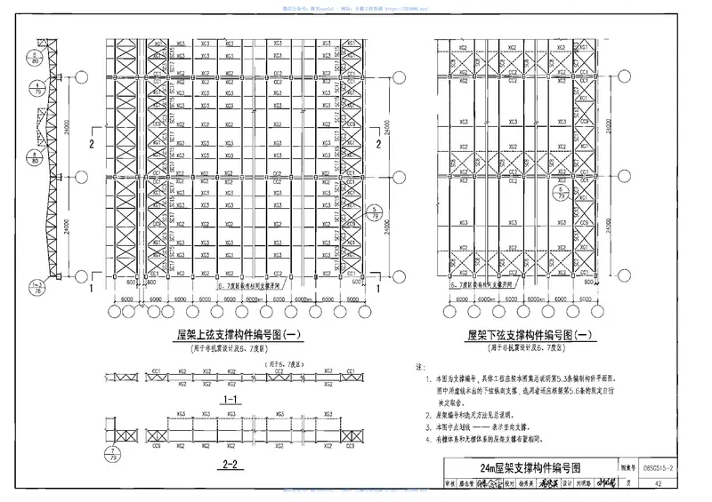 06SG515-2轻型屋面梯形钢屋架(剖分T型钢) 预览图