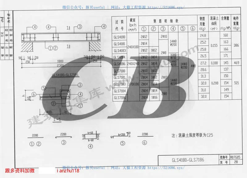 川07G05钢筋混泥土过梁 预览图