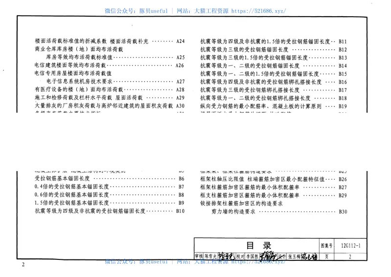 12G112-1建筑结构设计常用数据(含更正说明) 预览图