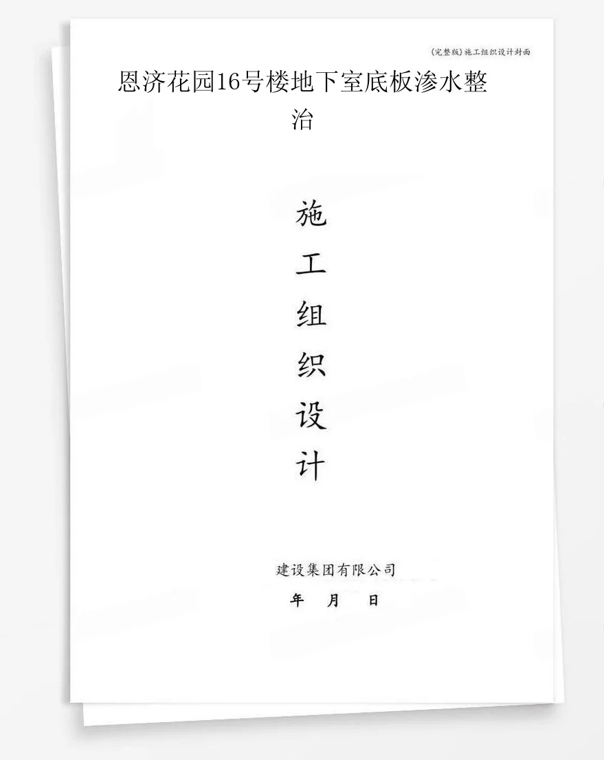 恩济花园16号楼地下室底板渗水整治 封面