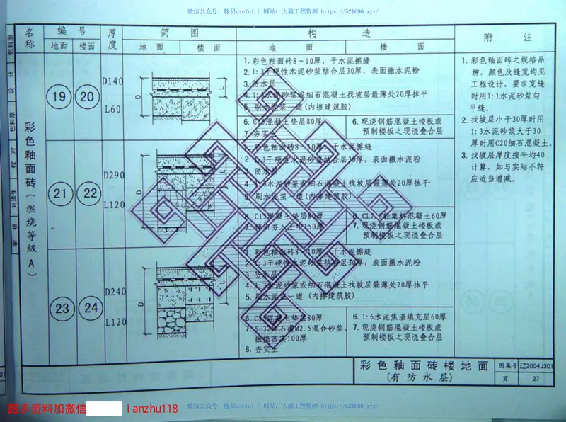 辽2004J301地面、楼面构造 预览图