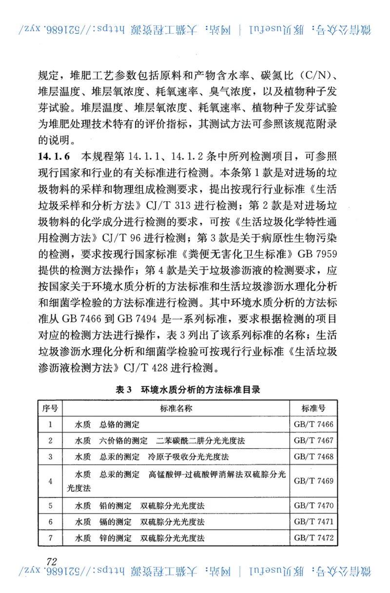 CJJ86-2014生活垃圾堆肥处理厂运行维护技术规程 预览图