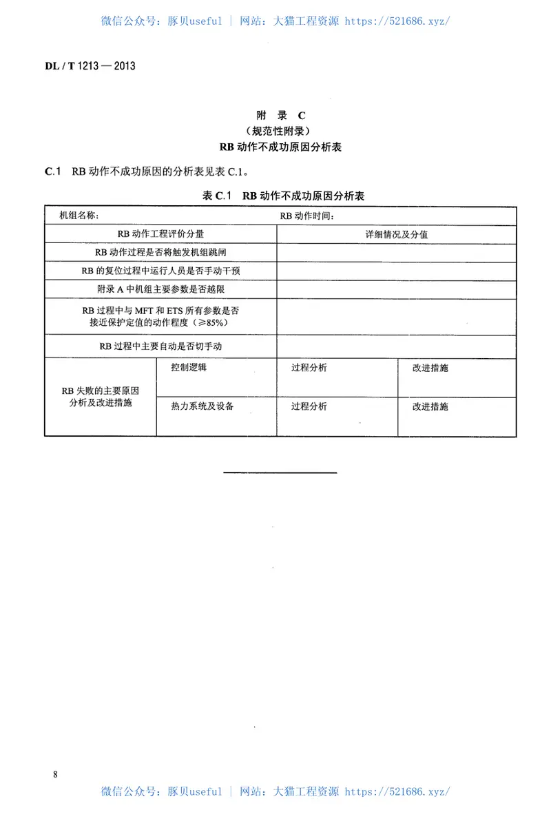 DLT1213-2013火力发电机组辅机故障减负荷技术规程 预览图