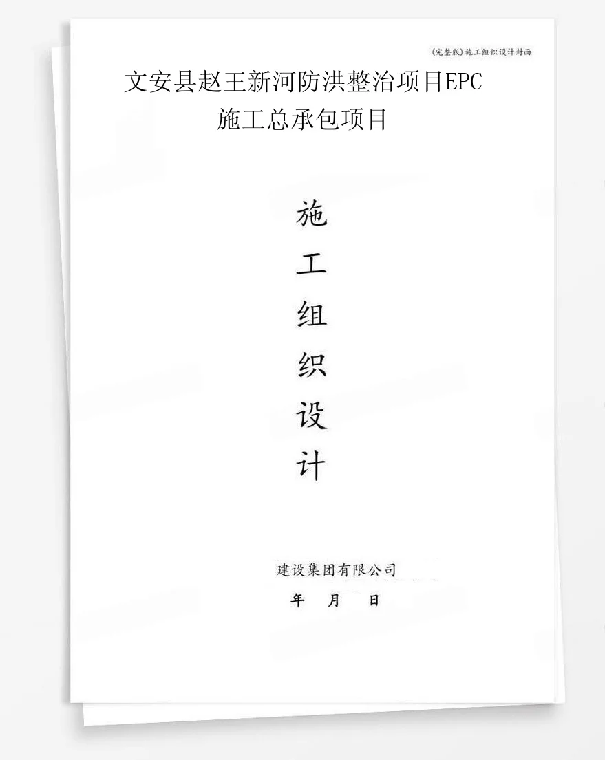 文安县赵王新河防洪整治项目EPC施工总承包项目 封面