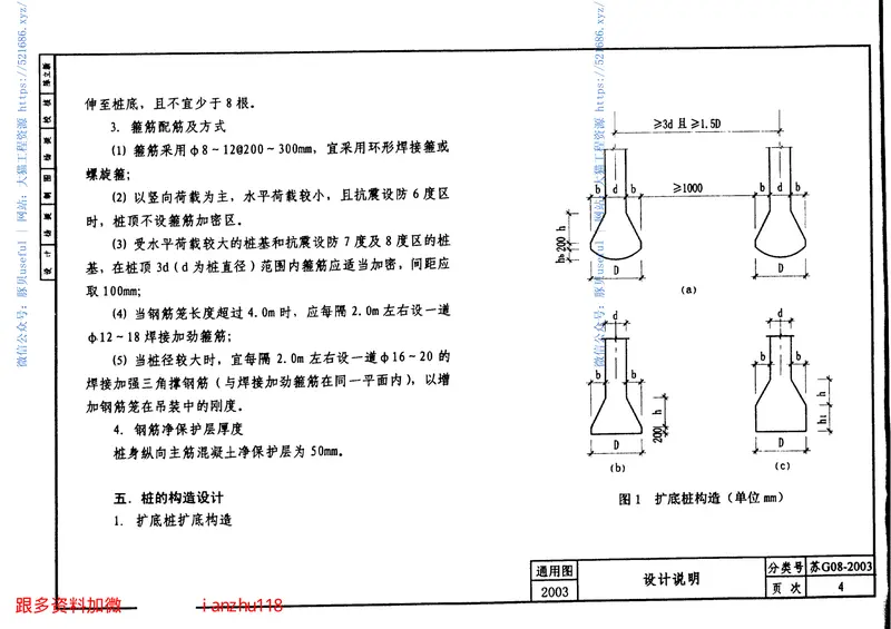 苏G08-2003人工挖孔桩图集 预览图