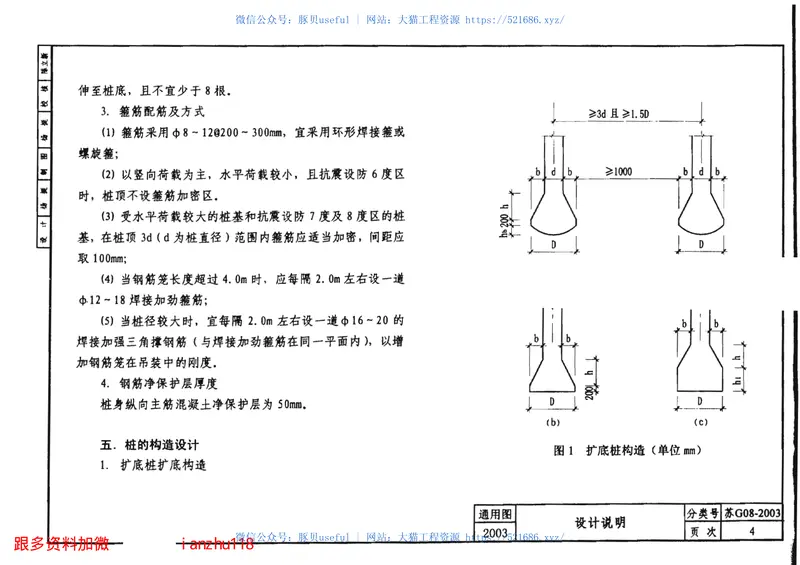 苏G08-2003人工挖孔灌注桩(建筑工程分册) 预览图