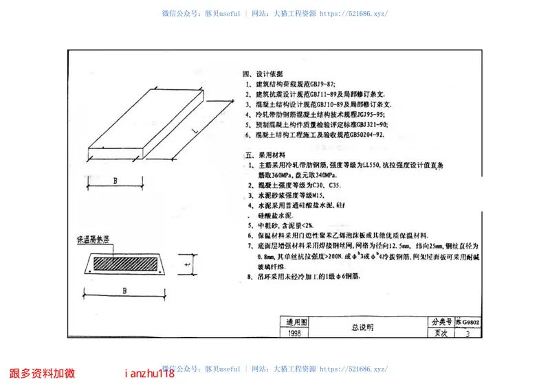 苏G9802保温隔热钢筋混凝土屋面板图集 预览图