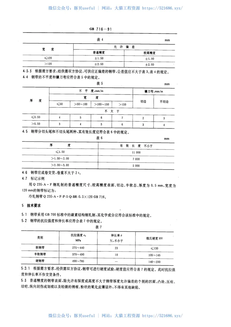 GB716-1991碳素结构钢冷轧钢带 预览图