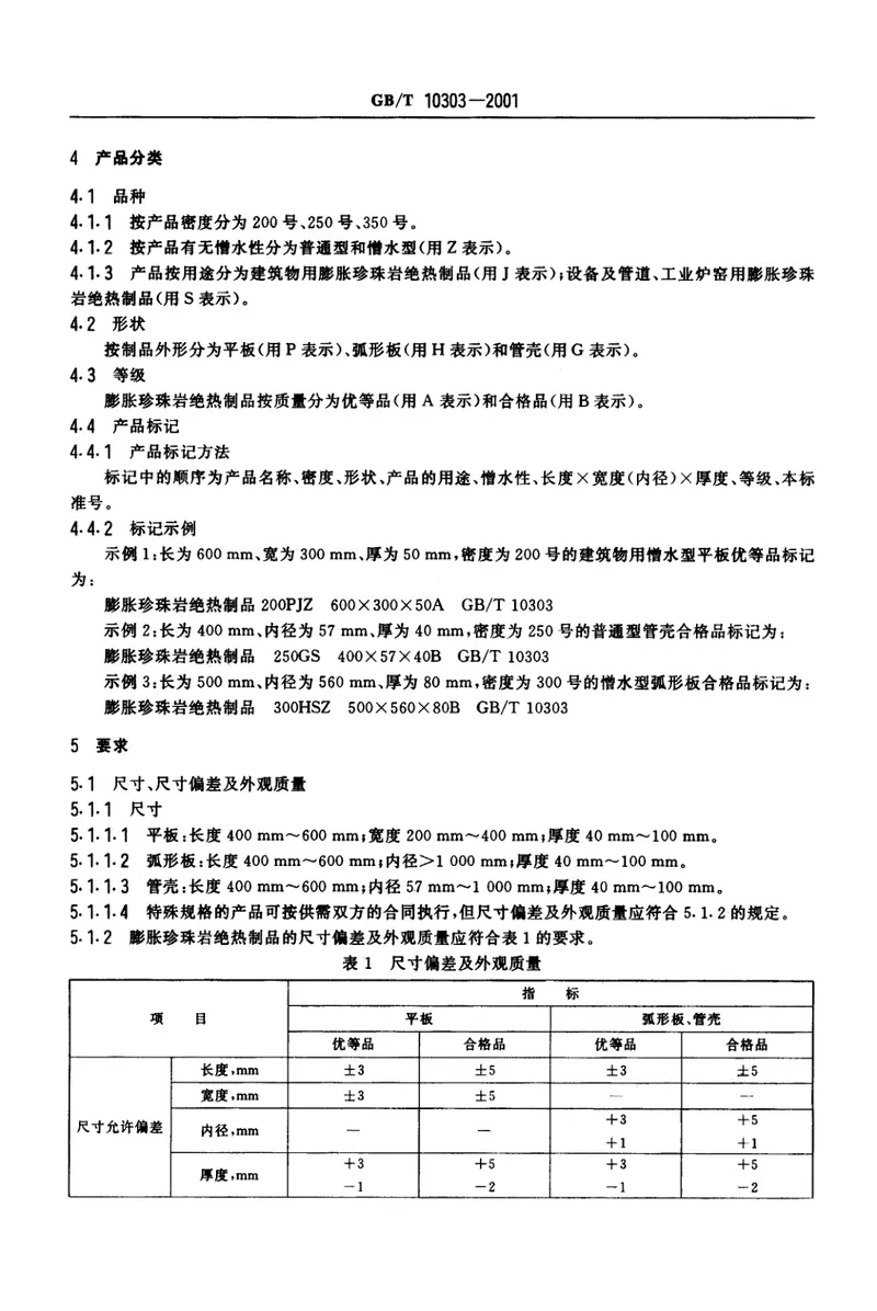 GBT10303-2001膨胀珍珠岩绝热制品 预览图