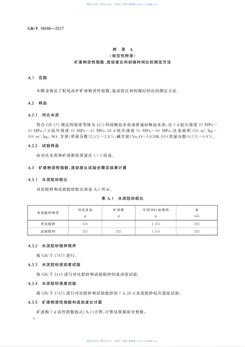 GBT18046-2017用于水泥、砂浆和混凝土中的粒化高炉矿渣粉 预览图