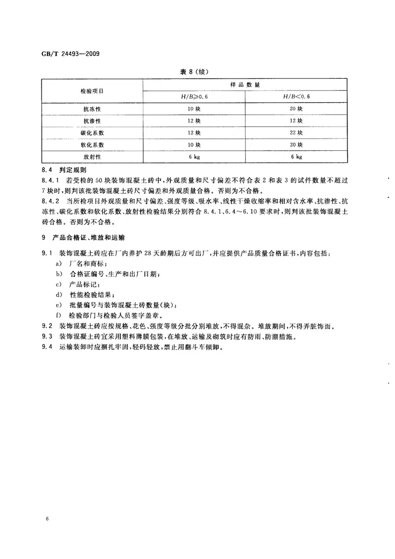 GBT24493-2009装饰混凝土砖 预览图