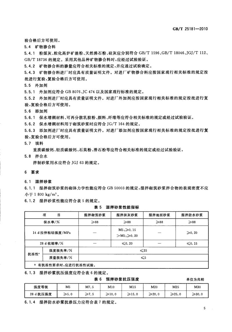 GBT25181-2010预拌砂浆 预览图