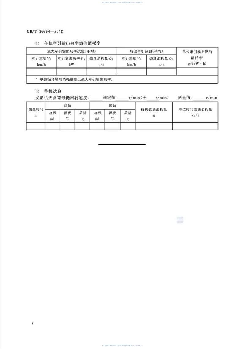 GBT36694-2018土方机械履带式推土机燃油消耗量试验方法 预览图