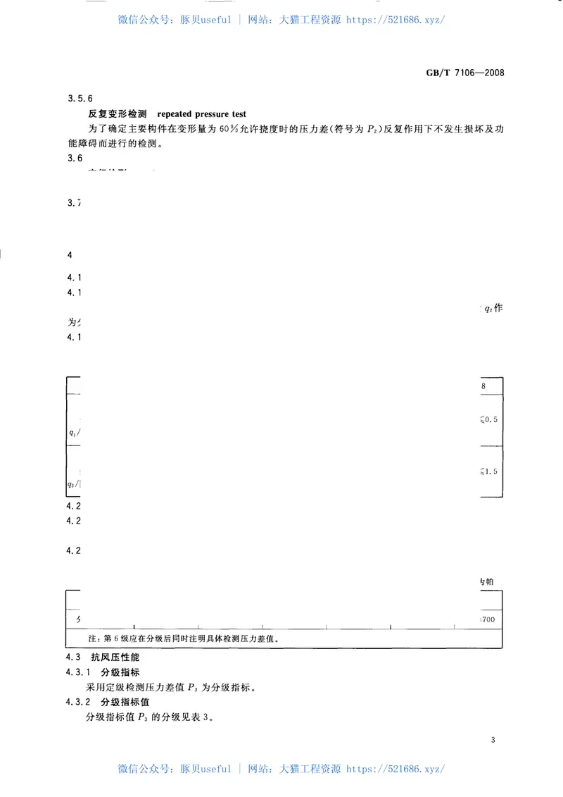 GBT7106-2008建筑外门窗气密，水密，抗风压性能分级及检测方法 预览图