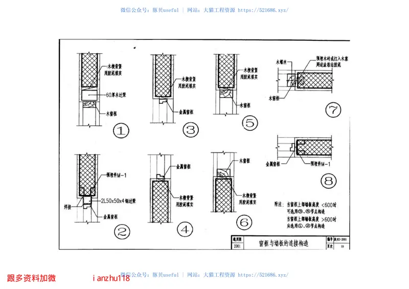苏J03-2001W-LC轻质高强镁质复合墙板构造图集 预览图