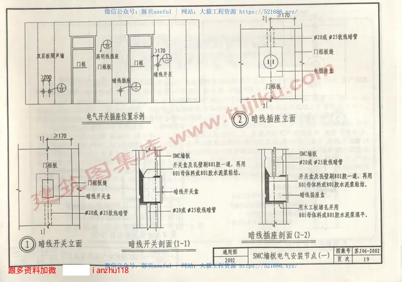 苏J06-2002SMC环保轻质墙板构造图集 预览图