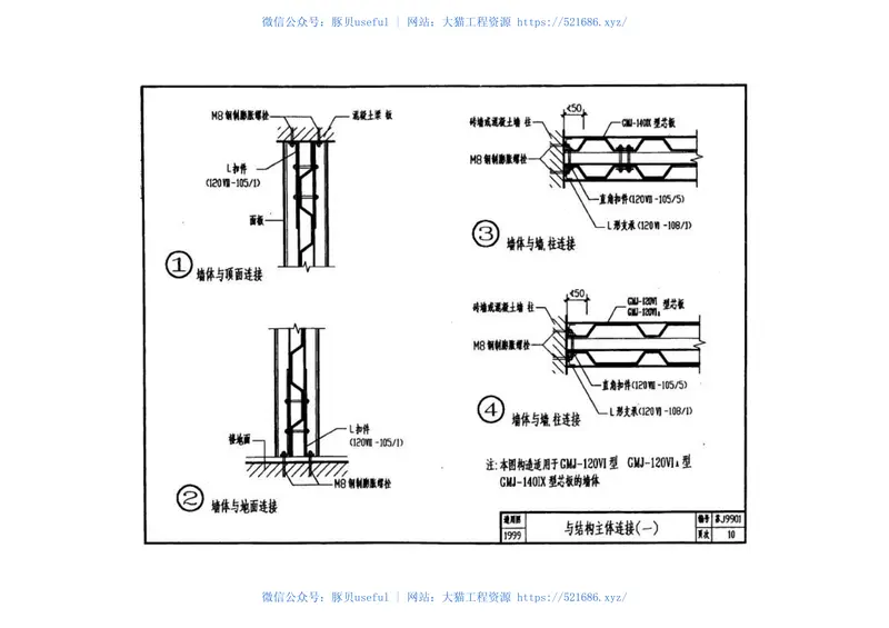 苏J9901GMJ轻型墙体构造图集(1) 预览图