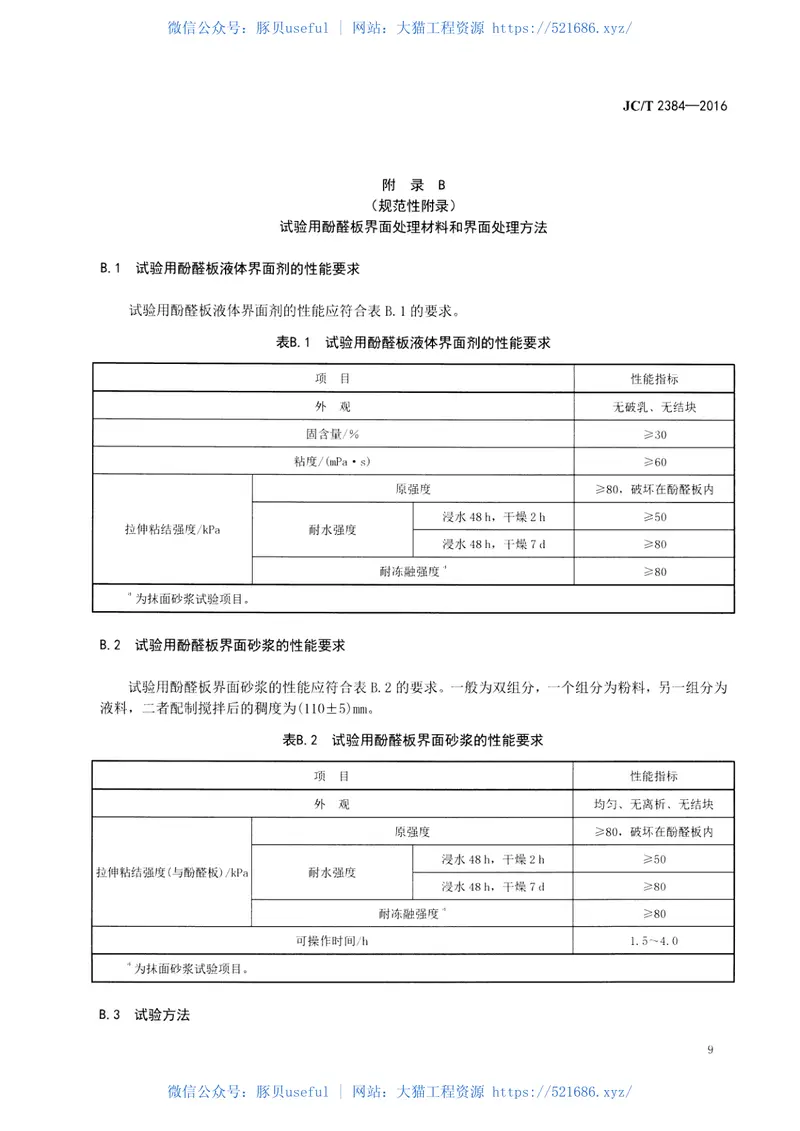 JCT2384-2016外墙外保温用酚醛板粘结、抹面砂浆 预览图