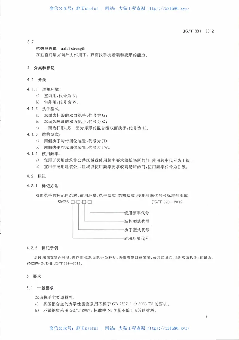 JGT393-2012建筑门窗五金件双面执手 预览图