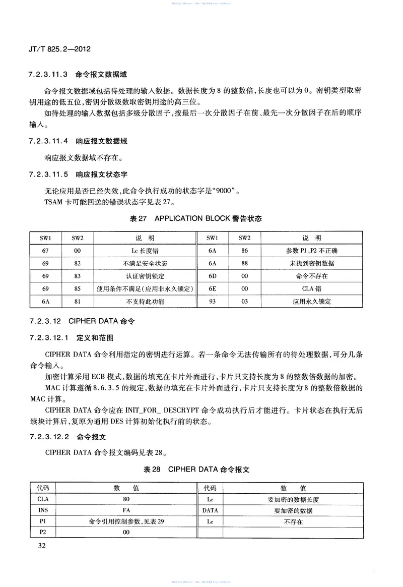 JTT825.2-2012IC卡道路运输证件第2部分：IC卡技术要求 预览图