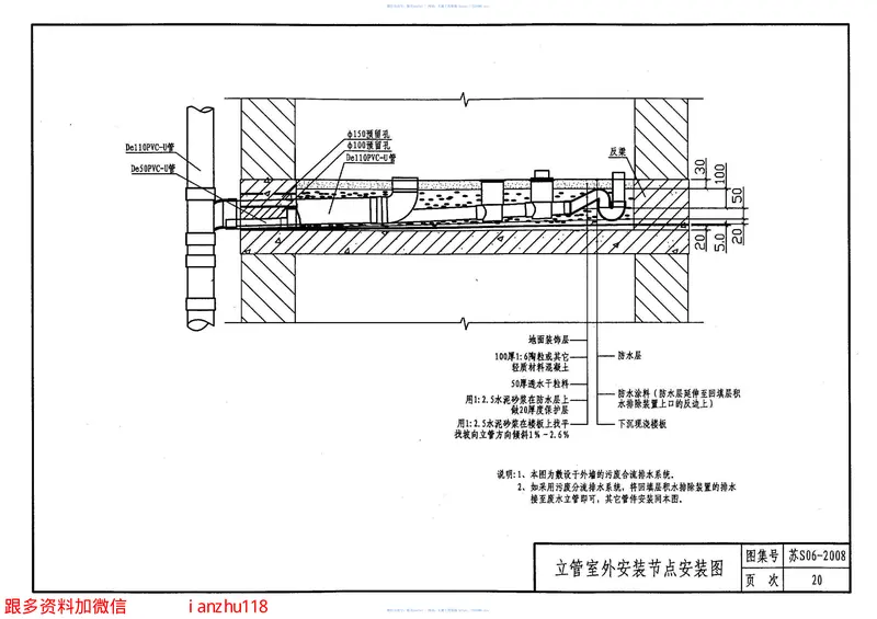 苏S06-2008TTC型居住建筑卫生间同层排水设计图集 预览图